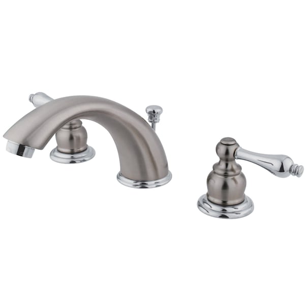 Victorian Widespread Bathroom Faucet, Nickel/ Chrome